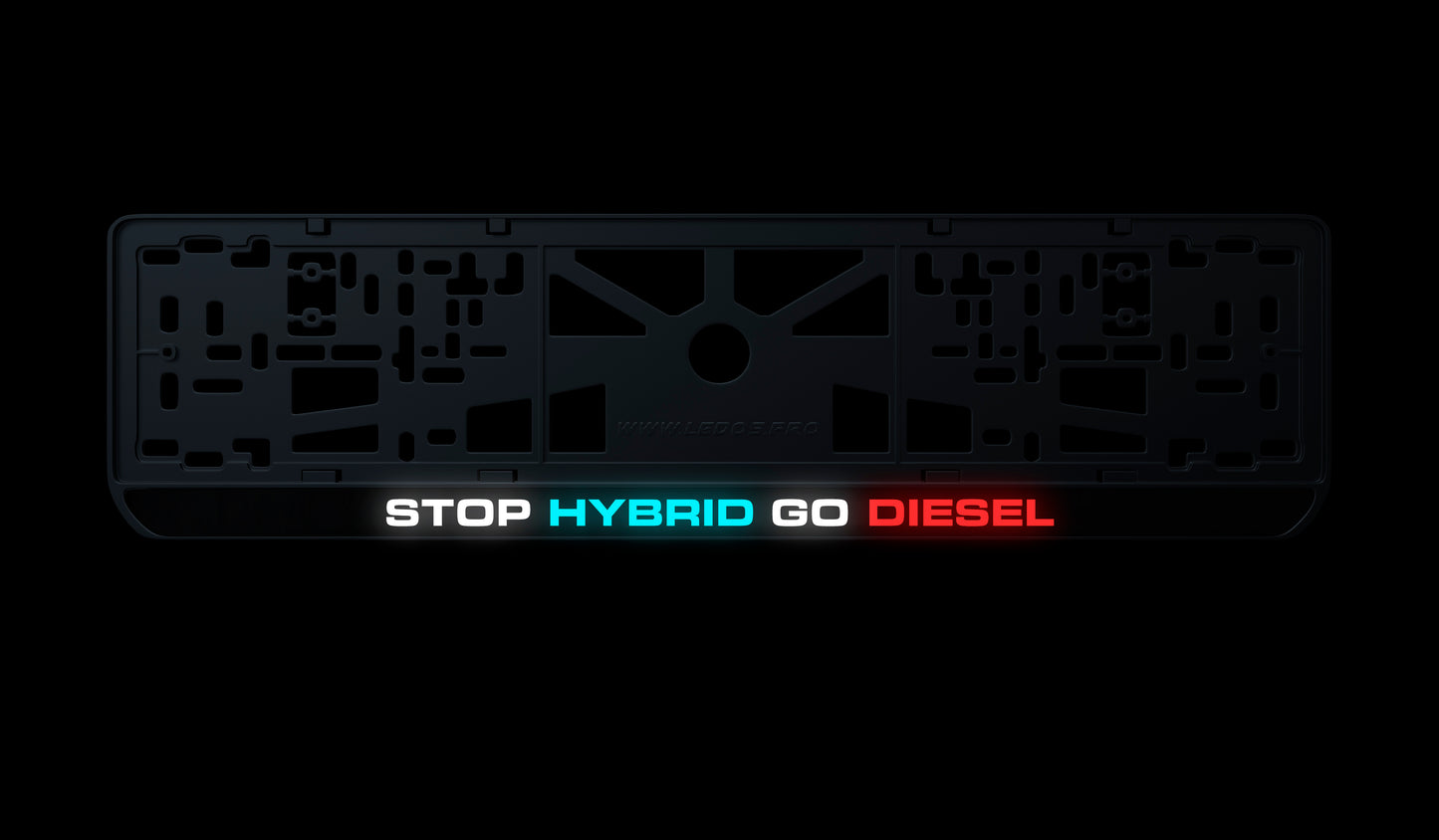 Рамка номерного знаку: STOP HYBRID GO DIESEL