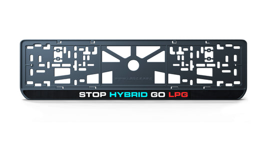 Рамка номерного знаку: STOP HYBRID GO LPG