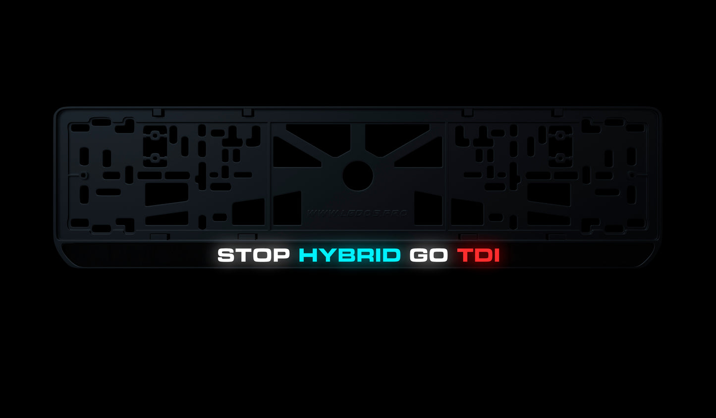 Рамка номерного знаку: STOP HYBRID GO TDI