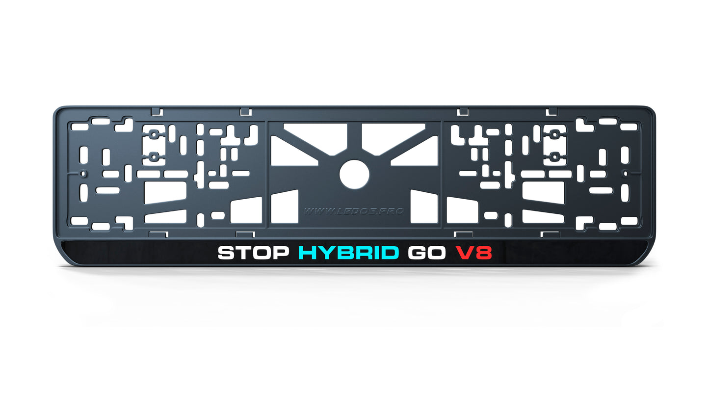 Рамка номерного знаку: STOP HYBRID GO V8